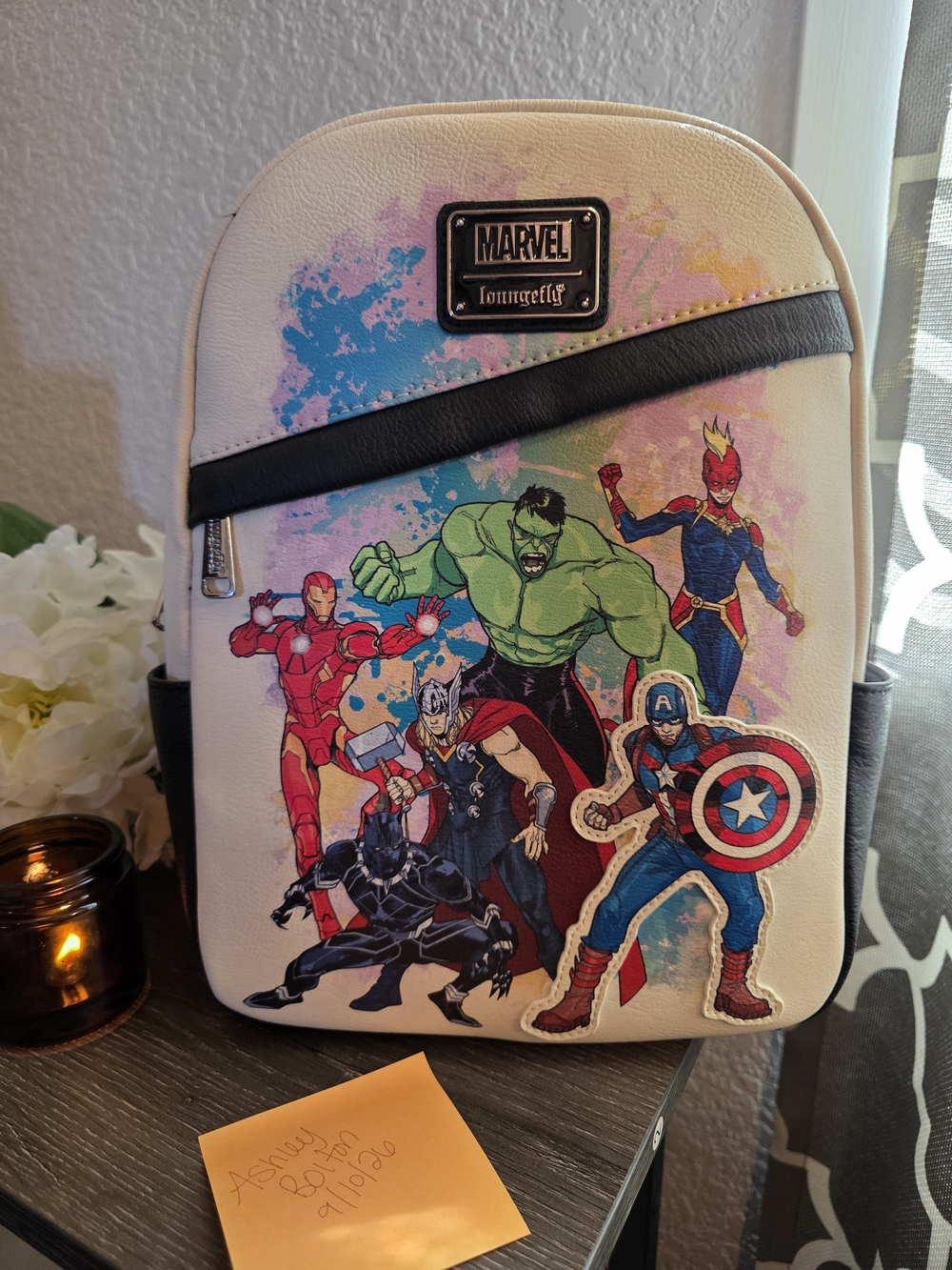 Loungefly White Multicolor Marvel Avengers Mini Backpack